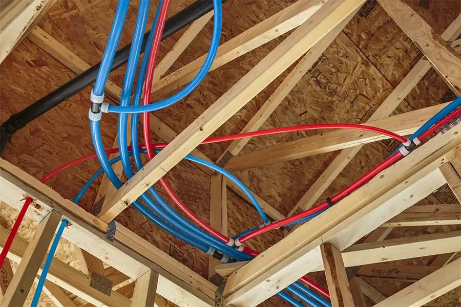 New construction plumbing in progress